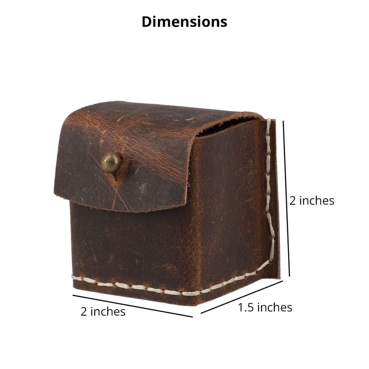 Dark Brown Genuine Oil Pull-Up Leather Ring Box image number 3