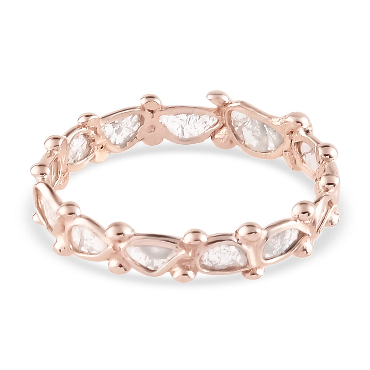 Artisan Crafted Polki Diamond Ring in Vermeil Rose Gold Over Sterling Silver (Size 6.0) 1.00 ctw image number 4