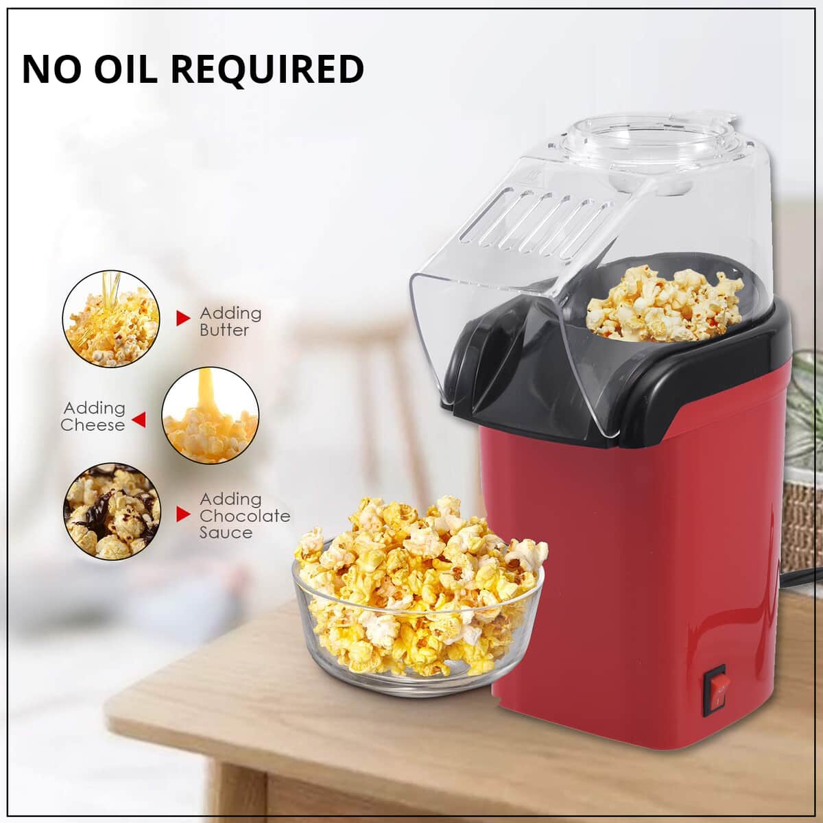 Red Hot Air Popcorn Popper Machine (4.5"x6.49"x102") image number 1