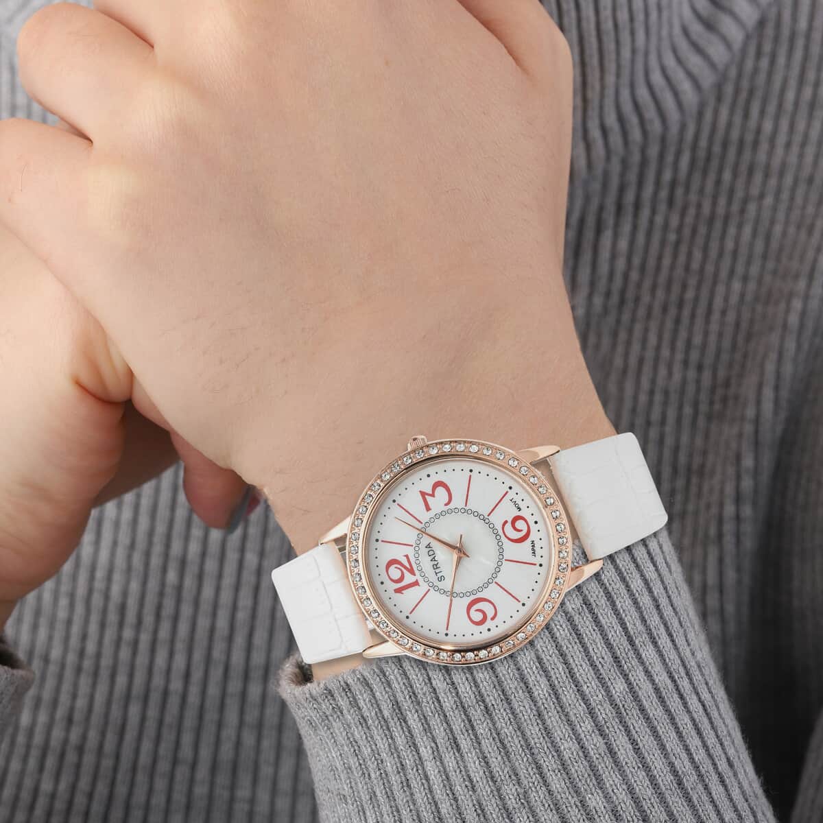 White Crystal Watch Pure White Stainless Steel 0.68 ctw image number 2