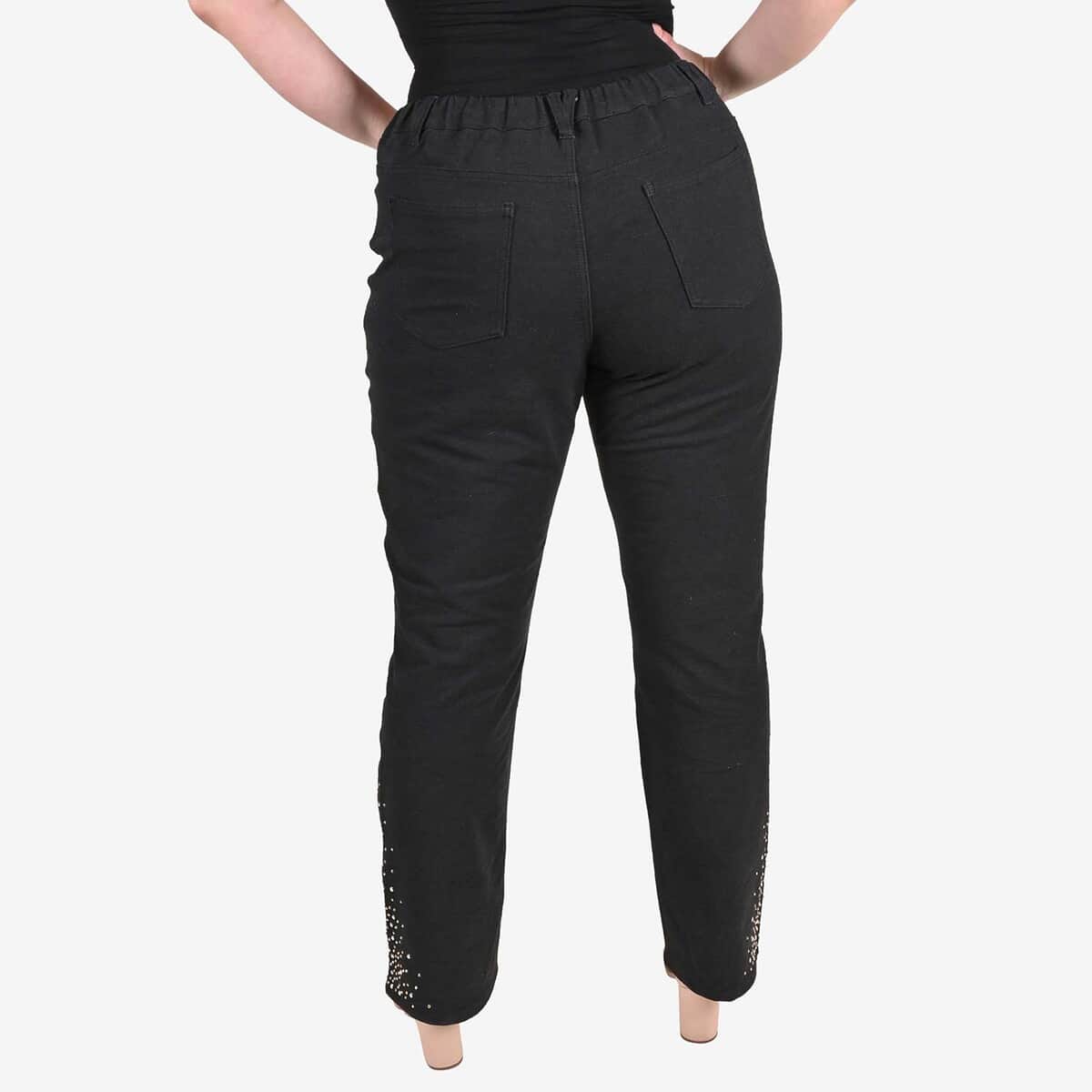 TAMSY Black Pants with Sparkle Detail - L image number 1