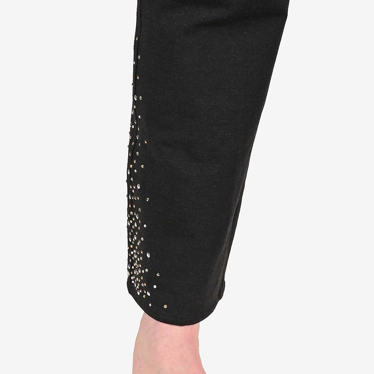Tamsy Black Pants with Sparkle Detail - L
