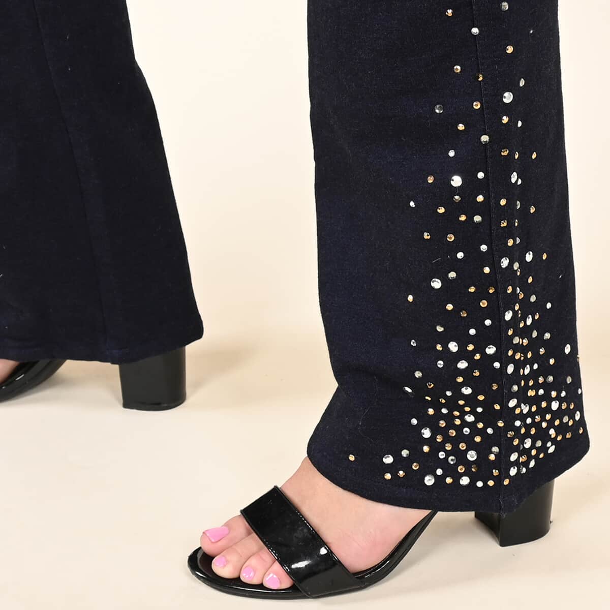 Tamsy Navy Pants with Sparkle Detail - M image number 3
