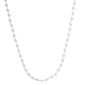 Ankur Treasure Chest Moonstone Beaded Necklace (20 Inches) in Platinum Over Sterling Silver 13.50 ctw
