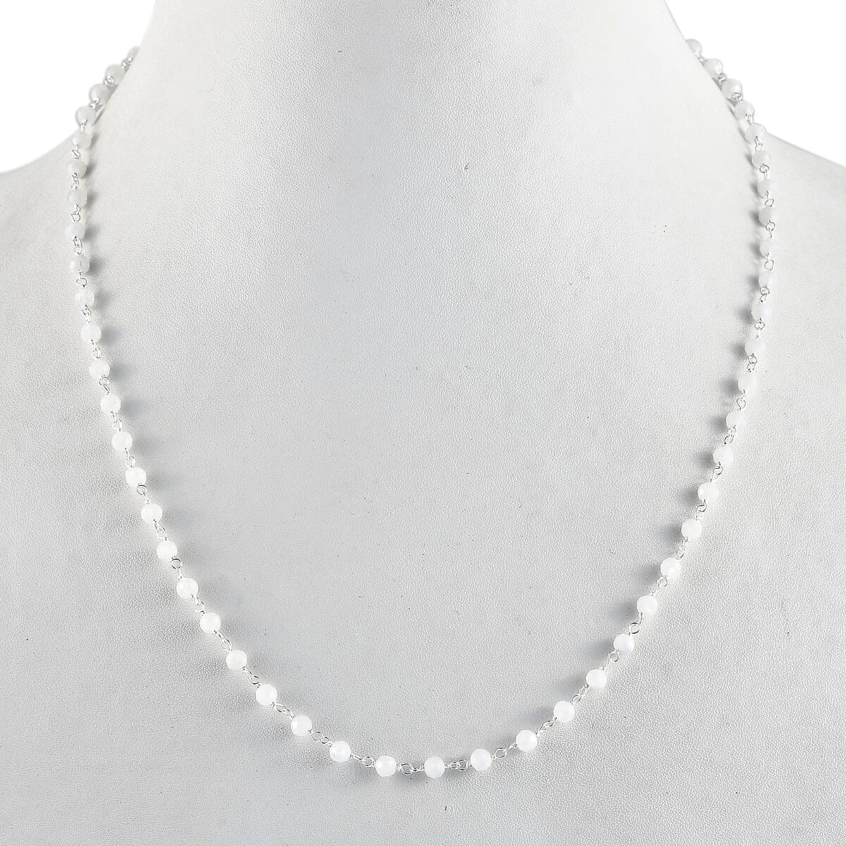 Kuisa Rainbow Moonstone Beaded Necklace 20 Inches in Platinum Over Sterling Silver 14.40 ctw image number 2