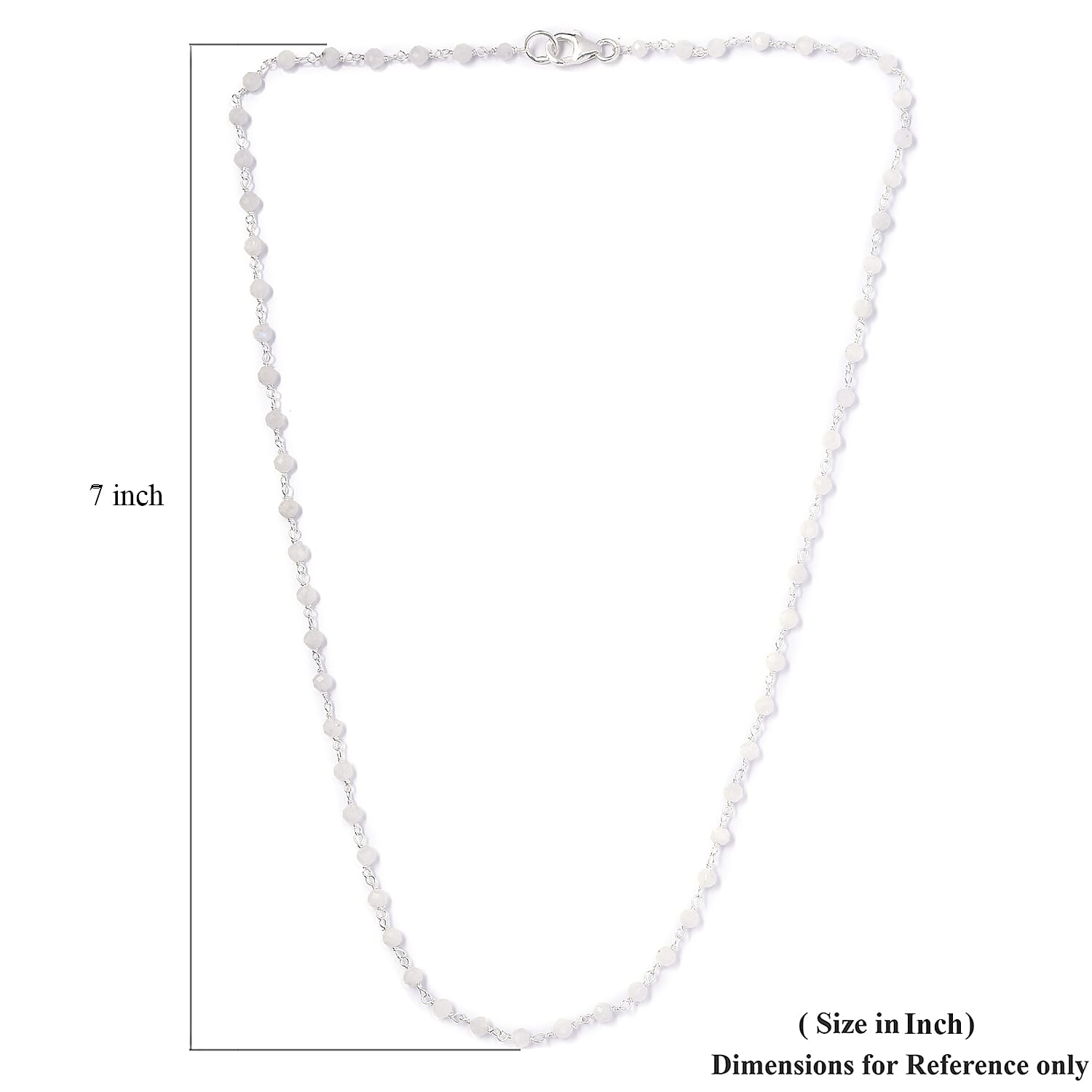 Ankur Treasure Chest Moonstone Beaded Necklace (20 Inches) in Platinum Over Sterling Silver 13.50 ctw