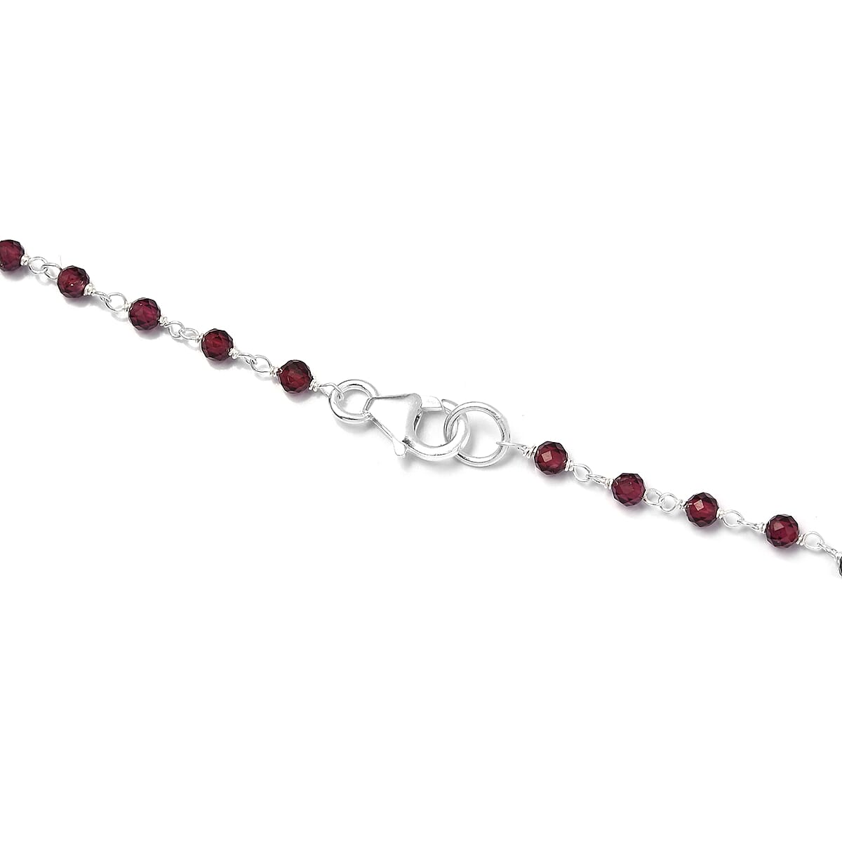 Ankur Treasure Chest Orissa Rhodolite Garnet Beaded Necklace 20 Inches in Platinum Over Sterling Silver 14.20 ctw image number 3