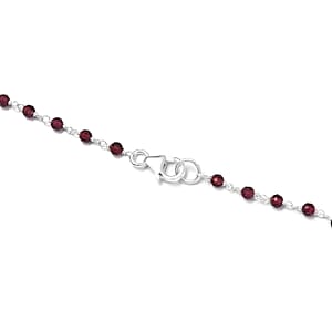 Ankur Treasure Chest Orissa Rhodolite Garnet Beaded Necklace 20 Inches in Platinum Over Sterling Silver 14.20 ctw