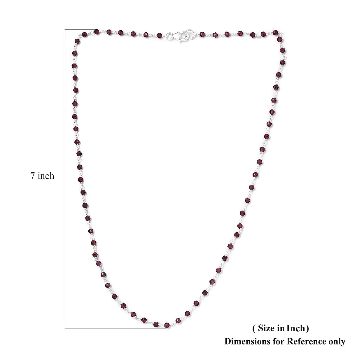Ankur Treasure Chest Orissa Rhodolite Garnet Beaded Necklace 20 Inches in Platinum Over Sterling Silver 14.20 ctw image number 4