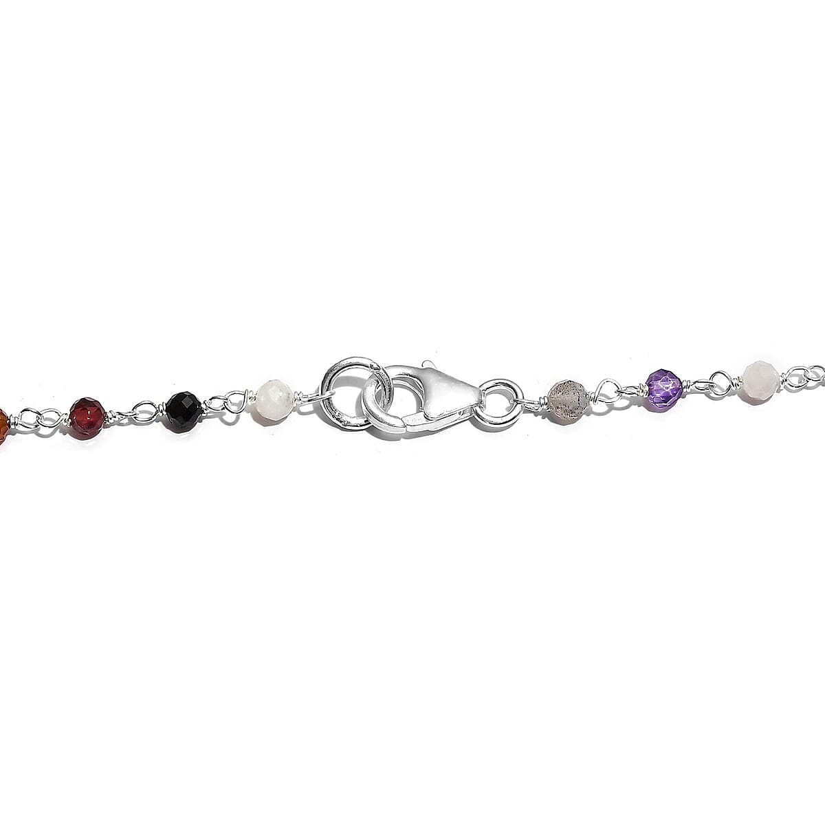 Ankur Treasure Chest Multi Gemstone Beaded Necklace (20 Inches) in Platinum Over Sterling Silver 13.50 ctw image number 4