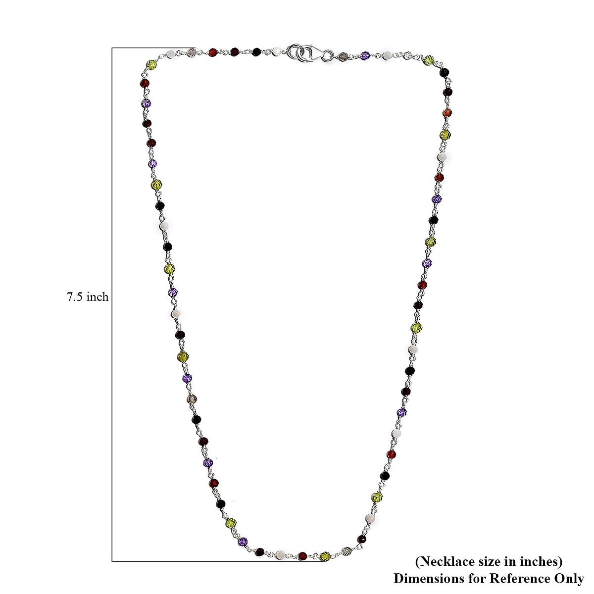 Ankur Treasure Chest Multi Gemstone Beaded Necklace (20 Inches) in Platinum Over Sterling Silver 13.50 ctw image number 5