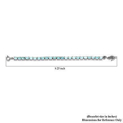 Larimar Tennis Bracelet in Platinum Over Sterling Silver (8.00 In) 19.60 ctw