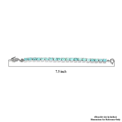Larimar Bracelet , Larimar Tennis Bracelet, Sterling Silver Bracelet , Larimar Line Bracelet (7.25 In) 17.00 ctw