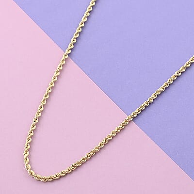 14K Yellow Gold 1.5mm Rope Necklace 24 Inches 1.80 Grams