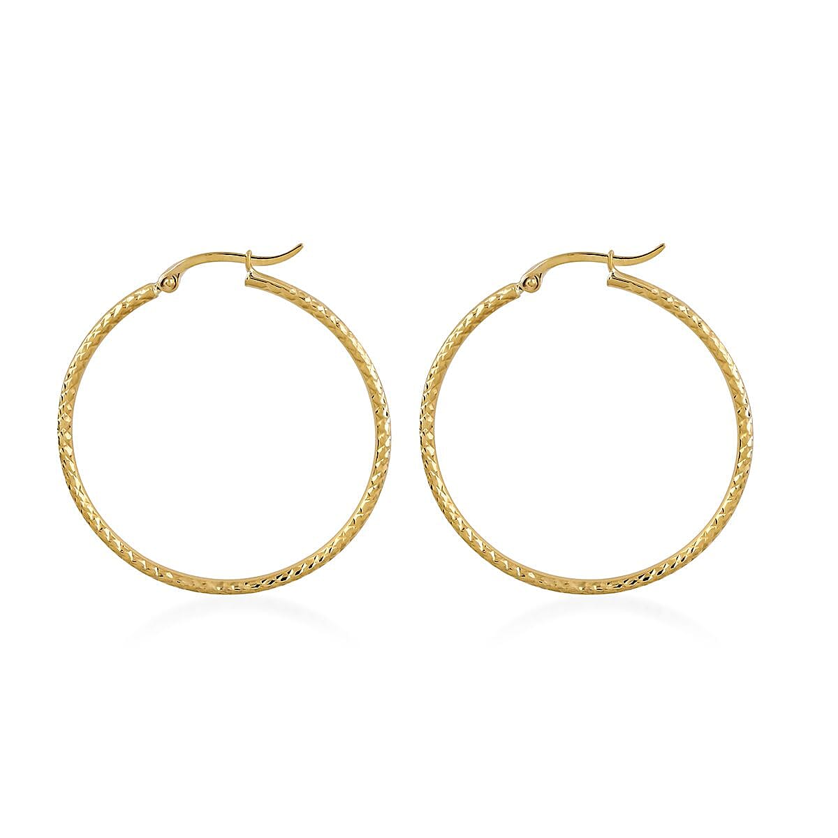 14K Yellow Gold 40mm Hoop Earrings 1.7 Grams image number 3
