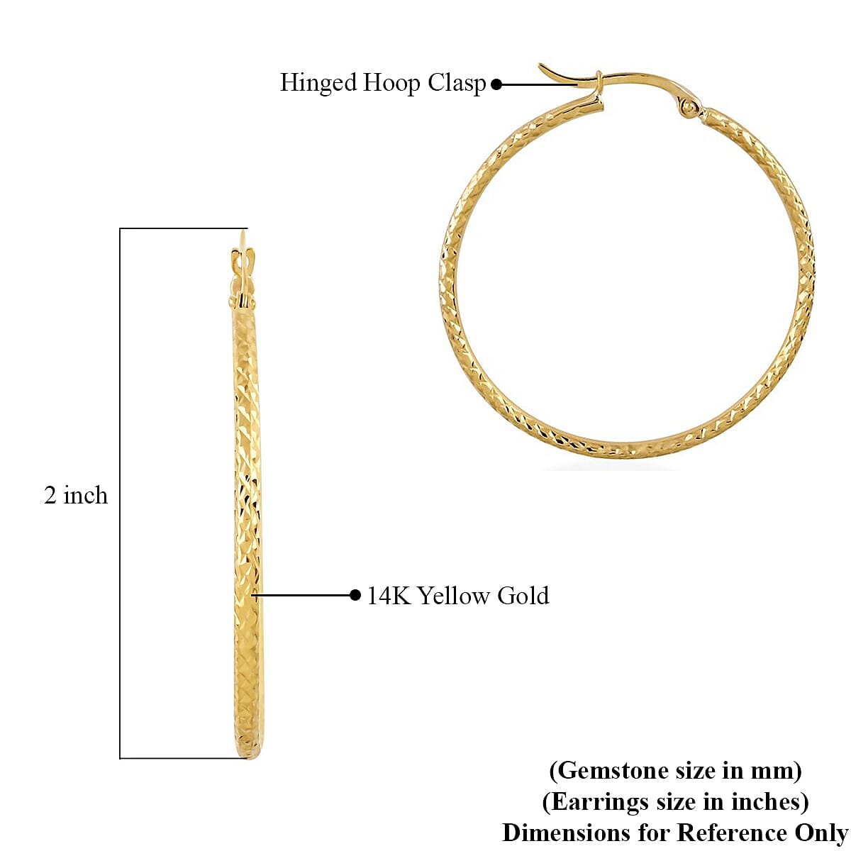 14K Yellow Gold 40mm Hoop Earrings 1.7 Grams image number 4