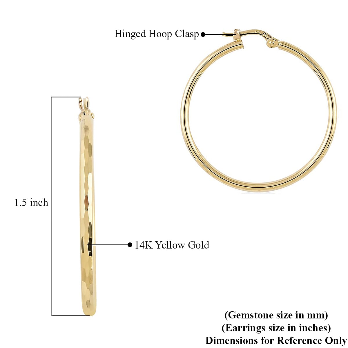 14K Yellow Gold 30mm Hoop Earrings 2.6 Grams image number 4