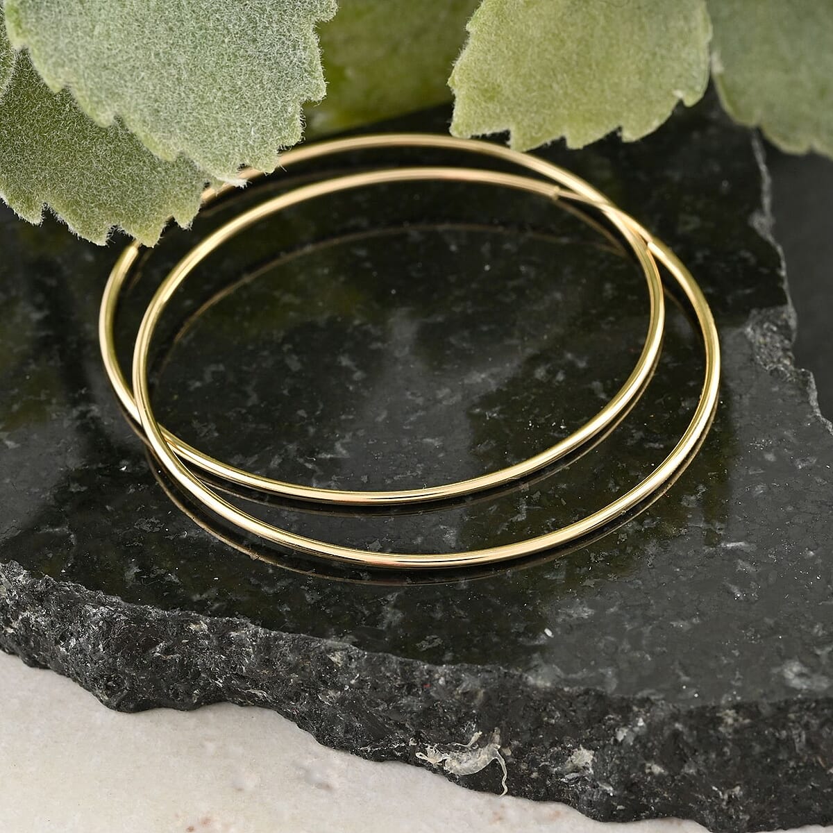14K Yellow Gold 40mm Hoop Earrings 1.2 Grams image number 1