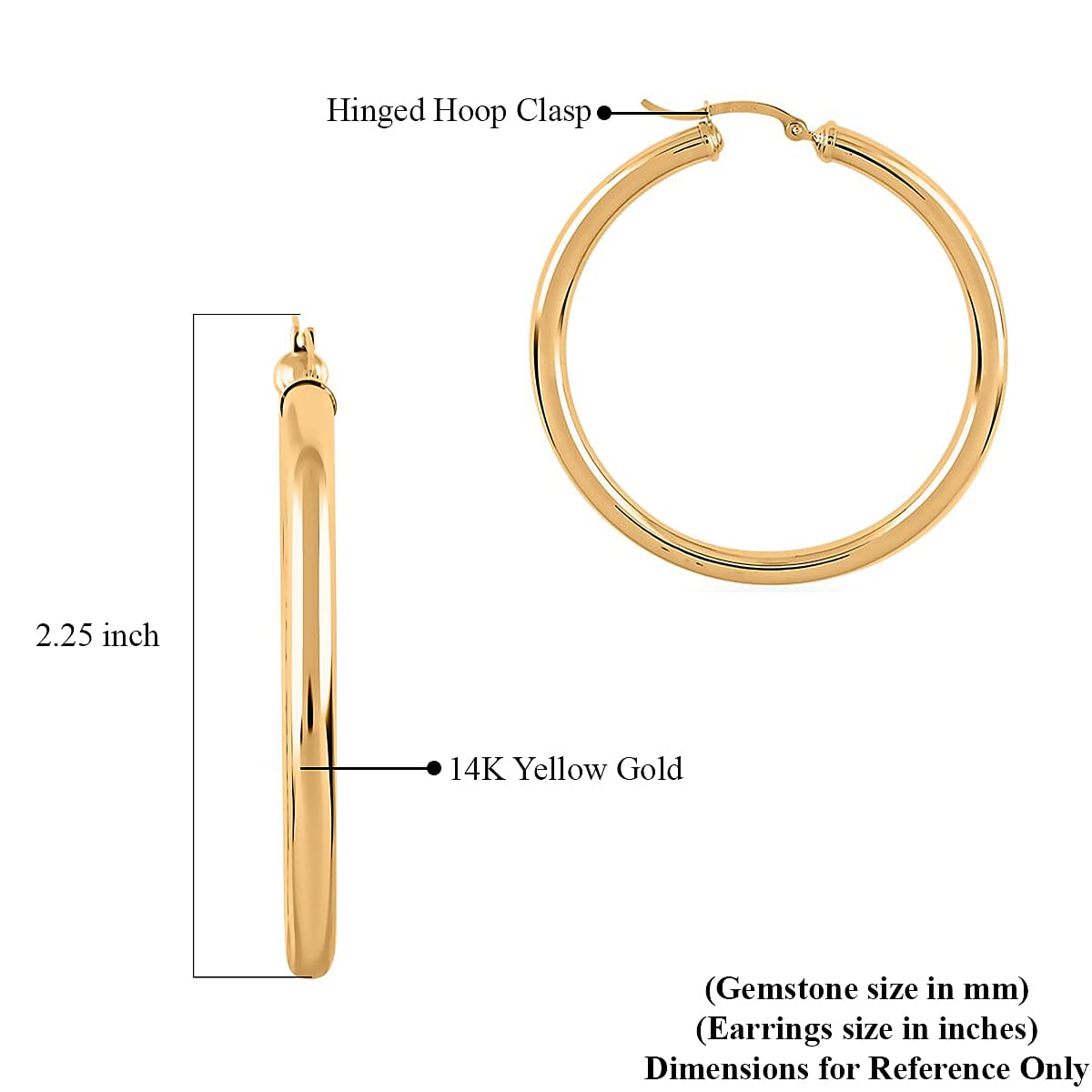 14K Yellow Gold 50mm Hoop Earrings (6.2 g) image number 4