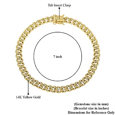 10K Yellow Gold 3.5mm Cuban Chain Bracelet (7.00 In) 1.7 Grams