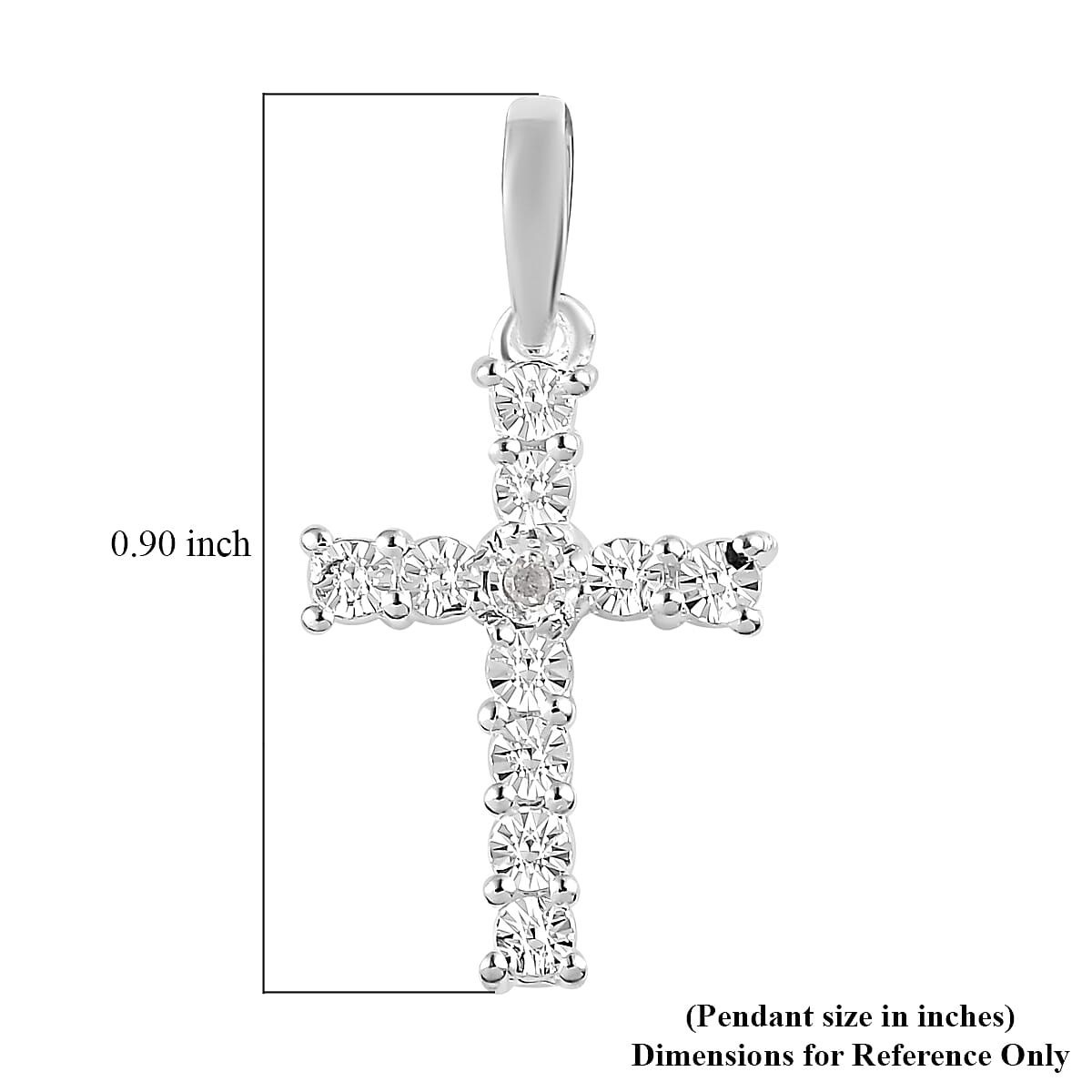 Diamond Accent Cross Pendant in Sterling Silver