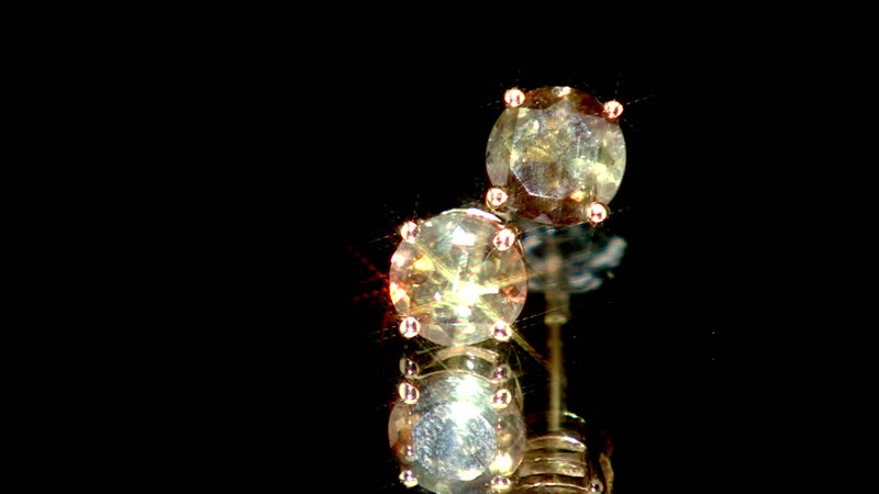 Luxoro AAA Jenipapo Andalusite Stud Earrings, 10K Yellow Gold Earrings, Andalusite Earrings, Gold Studs, Solitaire Studs 1.10 ctw