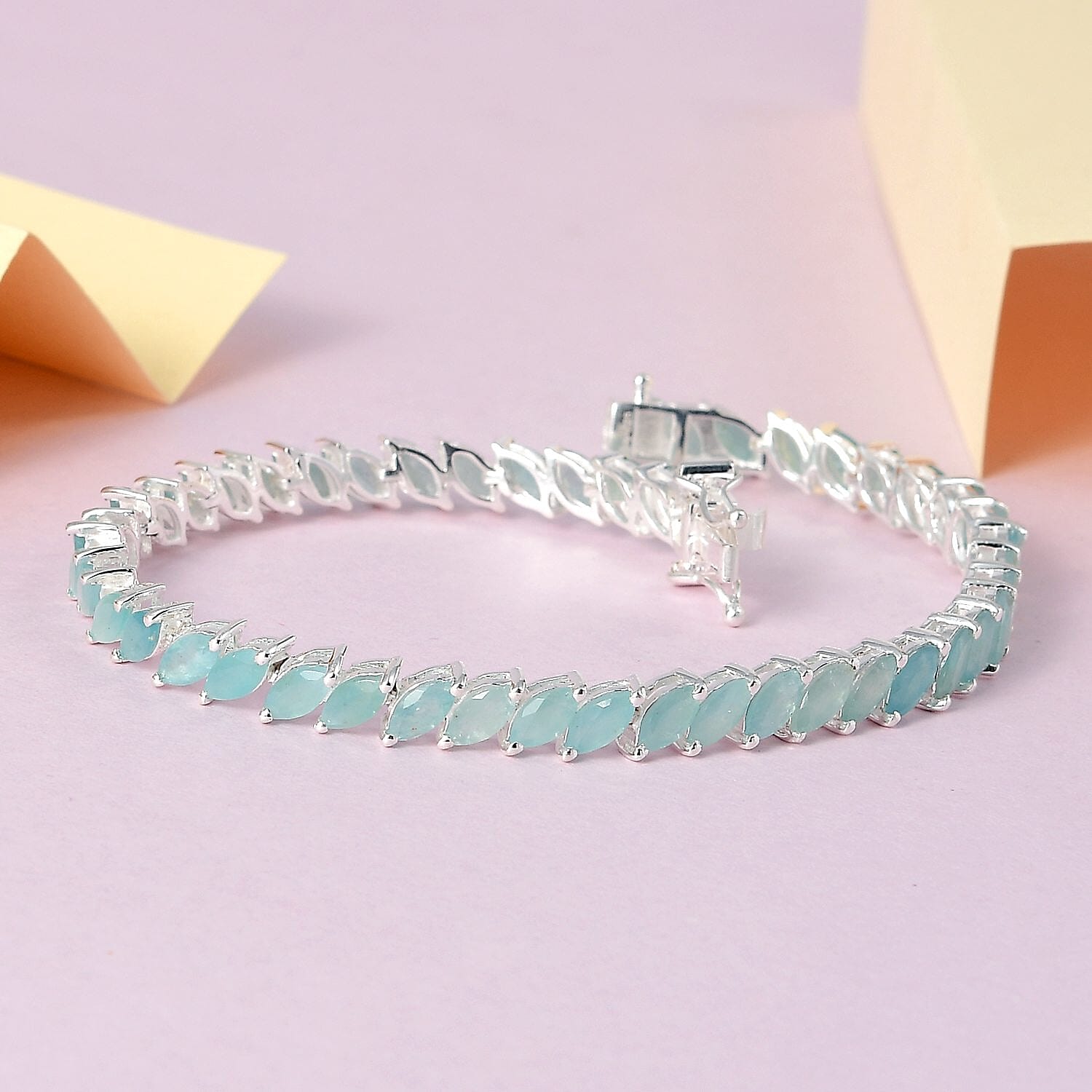 Grandidierite Tennis Bracelet in Sterling Silver (6.50 In) 8.75 ctw