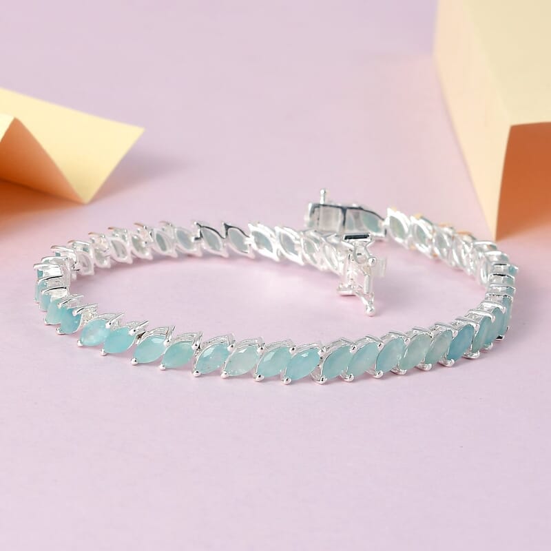 Grandidierite Tennis Bracelet in Sterling Silver (7.25 In) 9.65 ctw