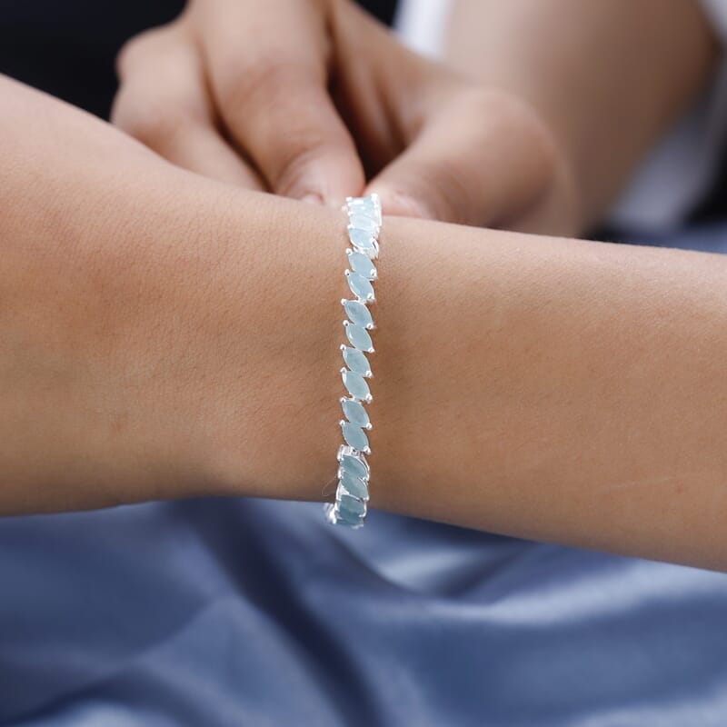 Grandidierite Tennis Bracelet in Sterling Silver (7.25 In) 9.65 ctw
