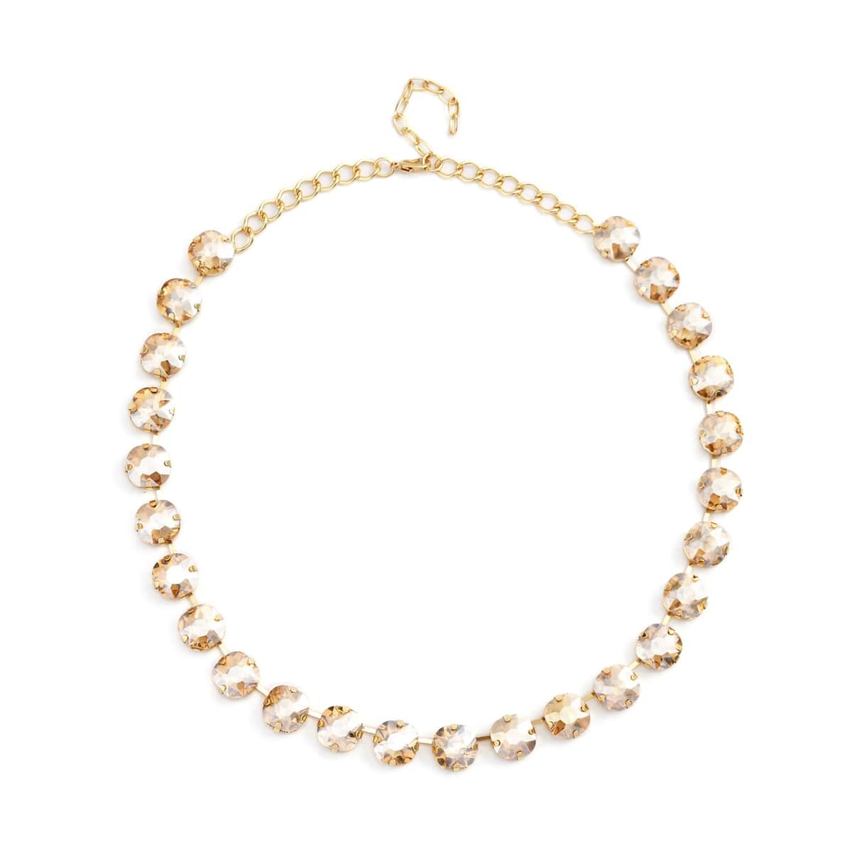 Champagne Glass Tennis Necklace 20-22 Inches in Goldtone image number 0