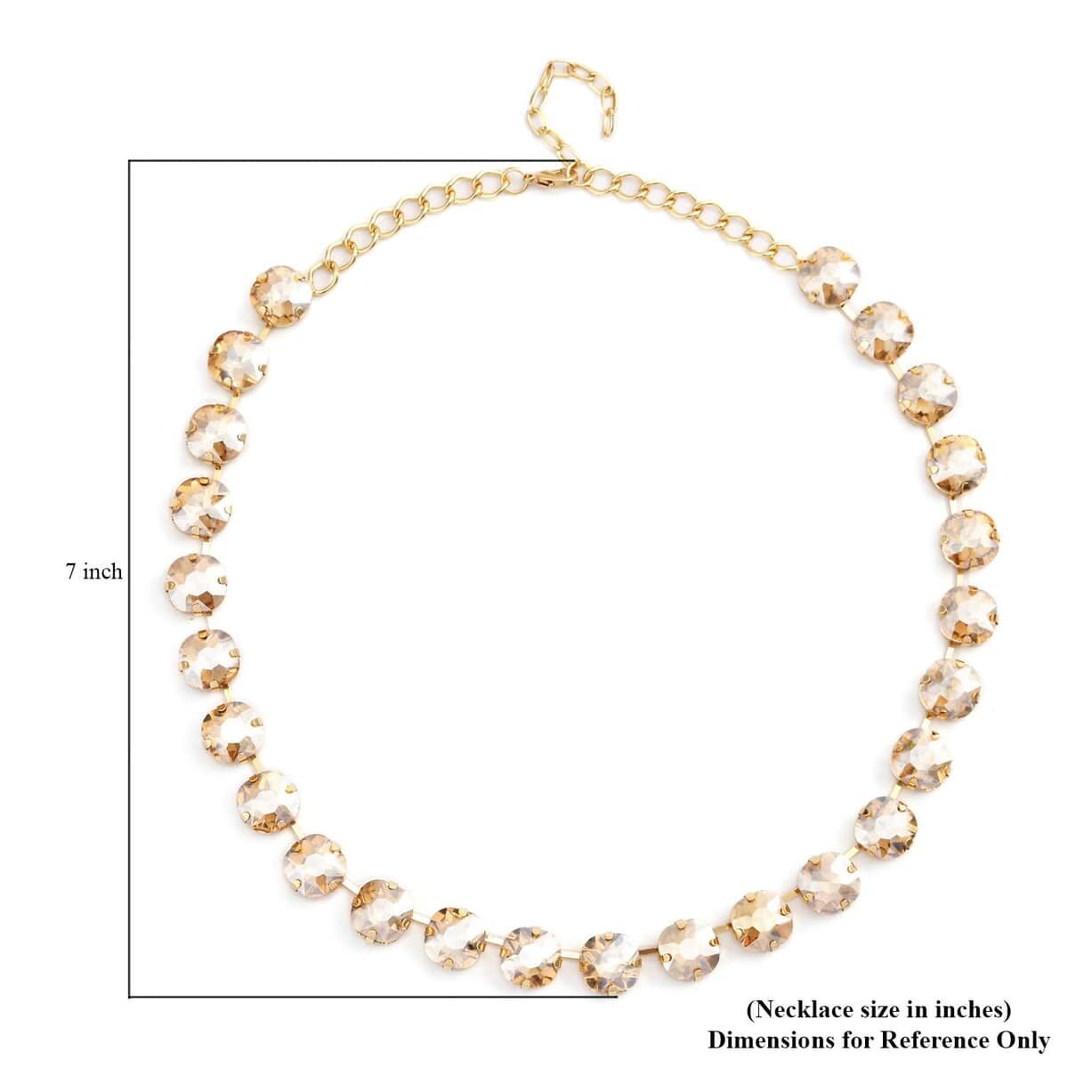 Champagne Glass Tennis Necklace 20-22 Inches in Goldtone image number 4