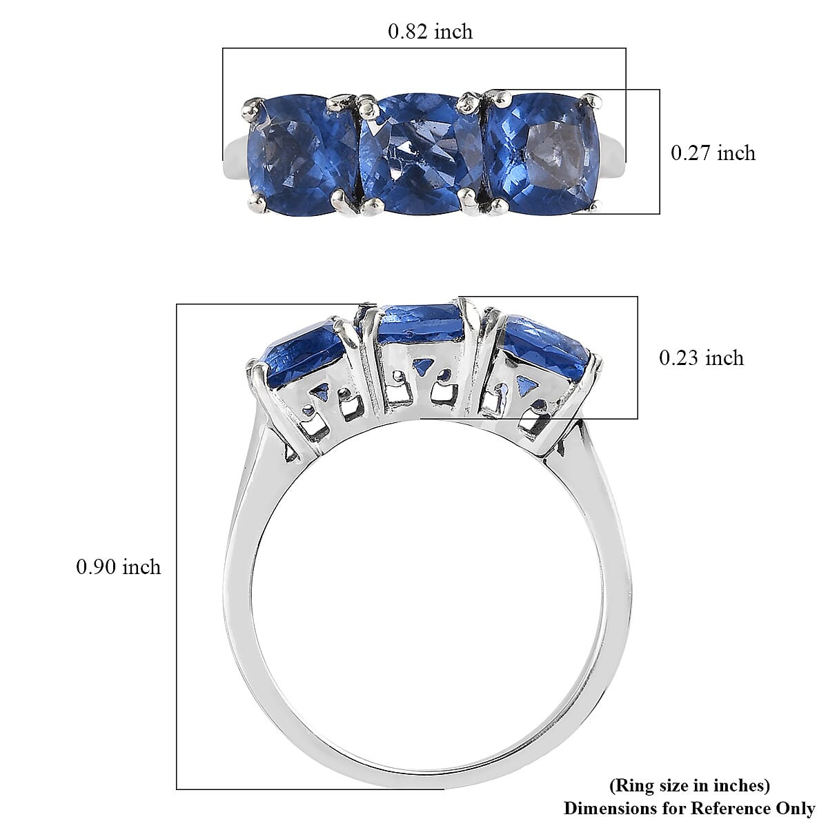 Color Change Fluorite 3 Stone Ring in Platinum Over Sterling Silver (Size 7.0) 3.35 ctw image number 5