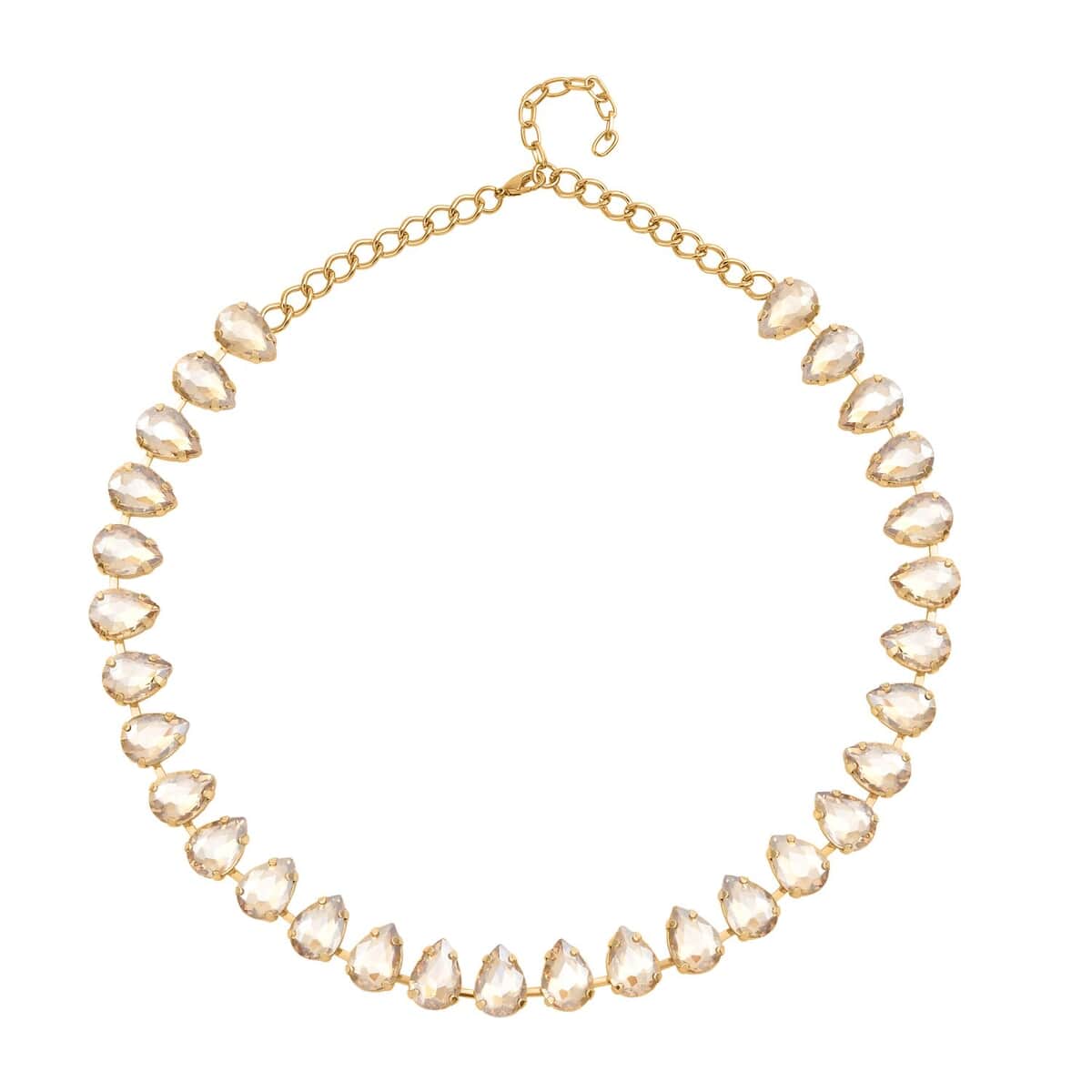 Champagne Glass Tennis Necklace 20-22 Inches in Goldtone image number 0