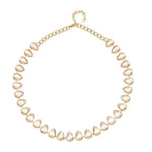 Champagne Glass Tennis Necklace 20-22 Inches in Goldtone