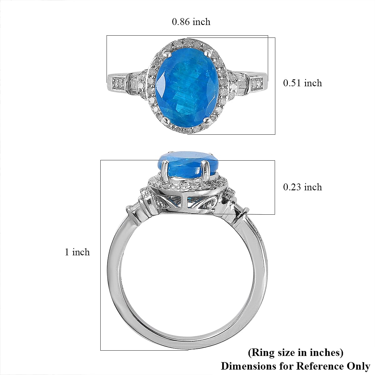 Malgache Neon Apatite and Diamond Ring in Platinum Over Sterling Silver (Size 7.0) 2.80 ctw image number 5