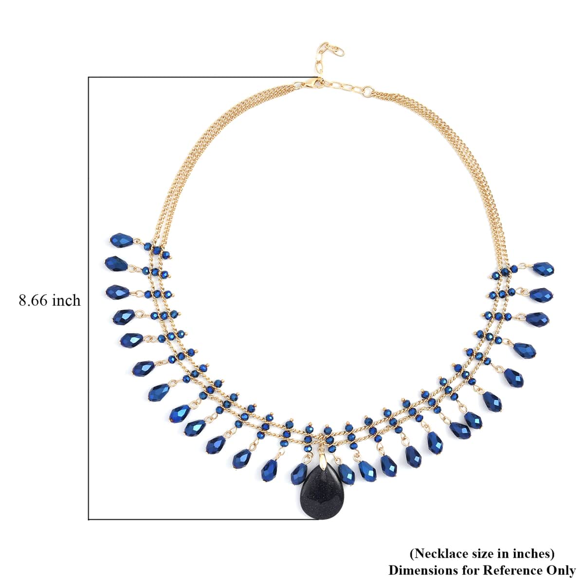Buy Simulated Blue Sapphire, Black and Blue Austrian Crystal Crocodile  Necklace 21 Inches in Silvertone at ShopLC.
