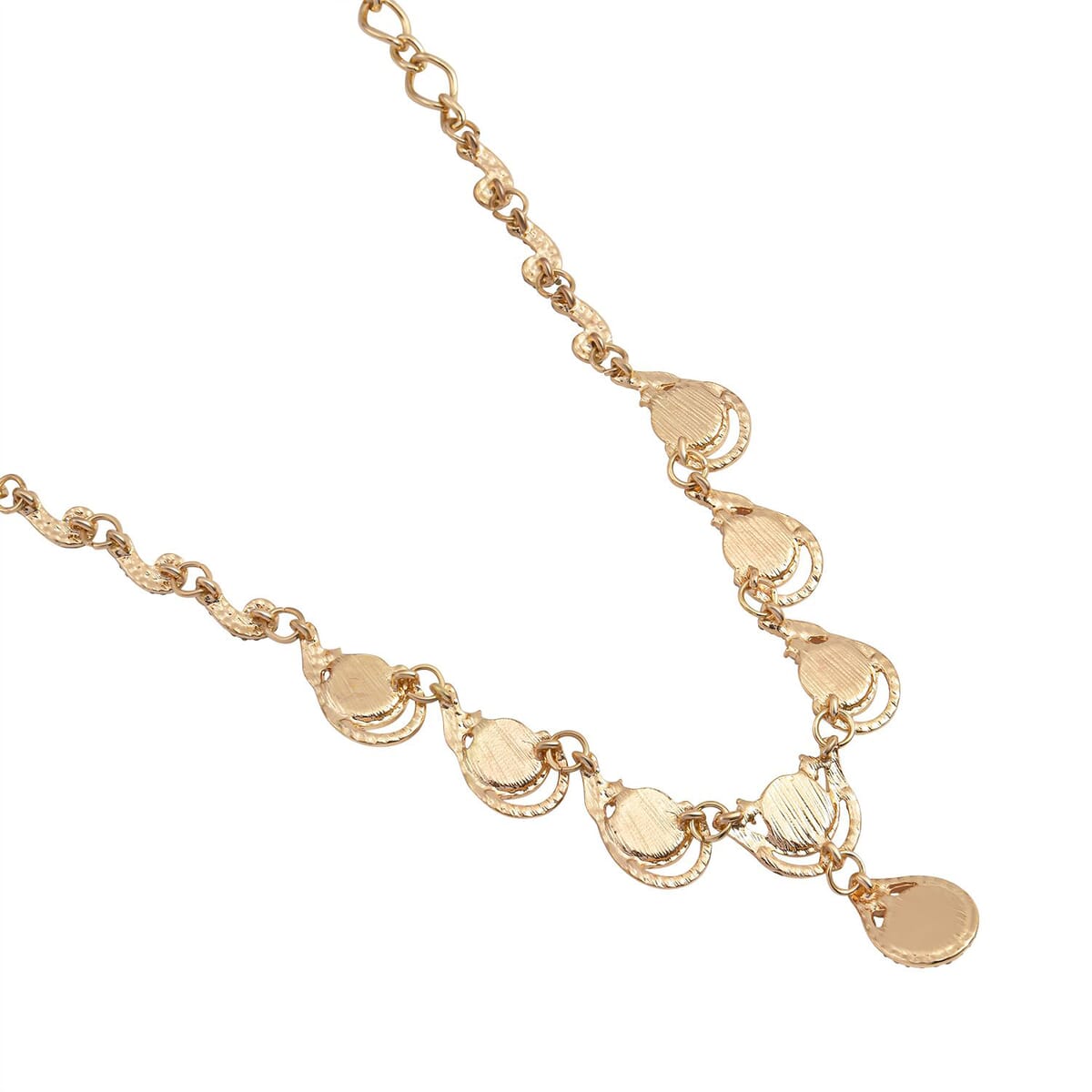 Yellow Tiger's Eye and Austrian Crystal Necklace 20-22 Inches in Goldtone 30.00 ctw image number 3