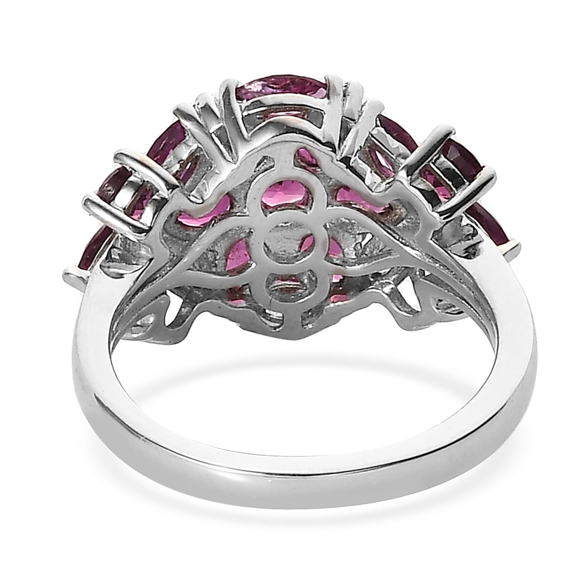 Orissa Rhodolite Garnet Ring in Platinum Over Sterling Silver 3.10 ctw image number 4