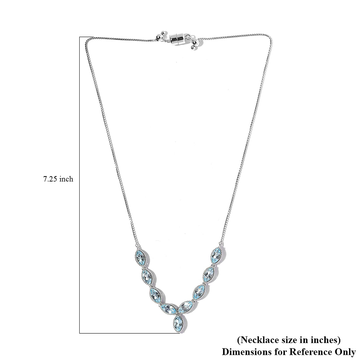 Premium Sky Blue Topaz 10.90 ctw Necklace in Rhodium Over Sterling Silver 19 Inches  image number 4