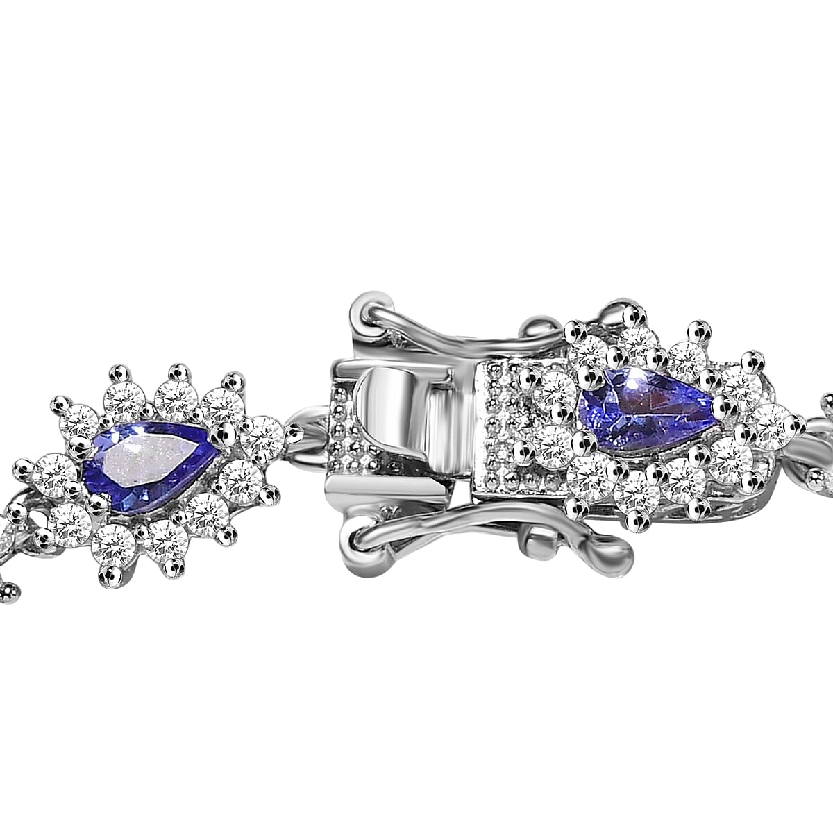 AAA Tanzanite Bracelet in Sterling Silver, Moissanite Bracelet, Anniversary Gifts For Her (8.00 In) 7.40 ctw image number 5