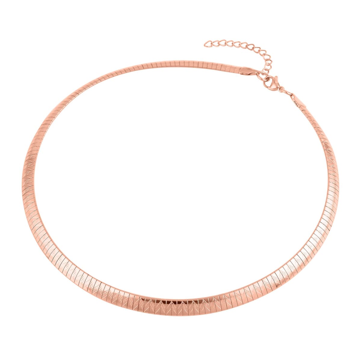 Omega Chain Necklace (18-20 Inches) in ION Plated RG Stainless Steel | Tarnish-Free, Waterproof, Sweat Proof Jewelry image number 2