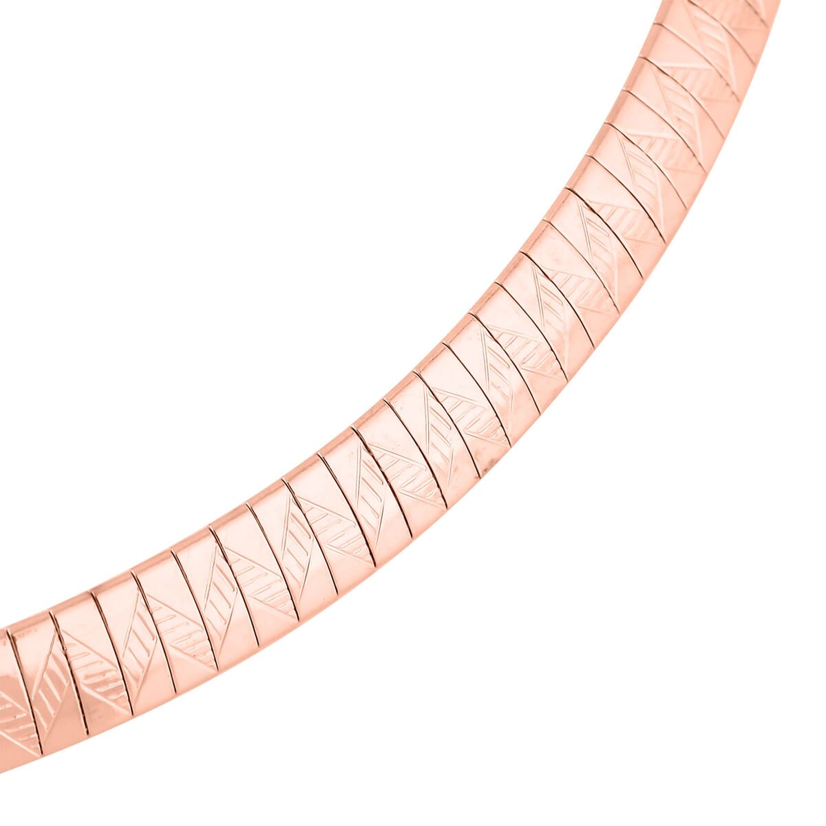 Omega Chain Necklace (18-20 Inches) in ION Plated RG Stainless Steel | Tarnish-Free, Waterproof, Sweat Proof Jewelry image number 3