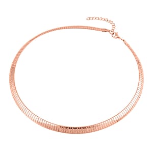Omega Chain Necklace (18-20 Inches) in ION Plated RG Stainless Steel | Tarnish-Free, Waterproof, Sweat Proof Jewelry