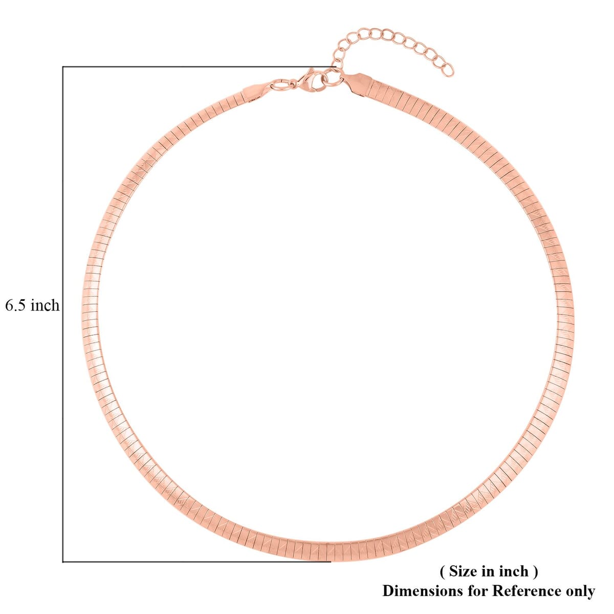 Omega Chain Necklace (18-20 Inches) in ION Plated RG Stainless Steel | Tarnish-Free, Waterproof, Sweat Proof Jewelry image number 5