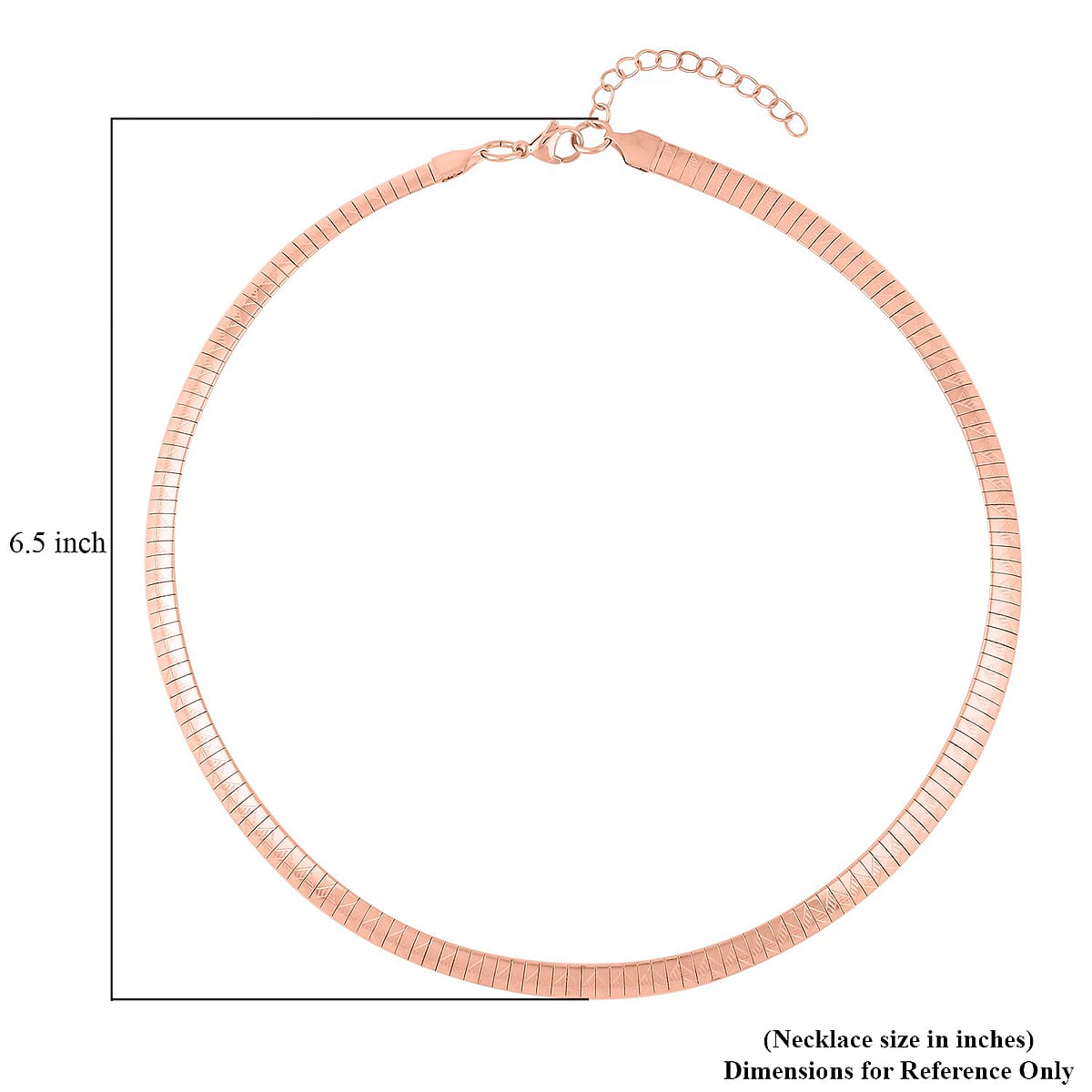 Omega Chain Necklace (18-20 Inches) in ION Plated RG Stainless Steel | Tarnish-Free, Waterproof, Sweat Proof Jewelry image number 6