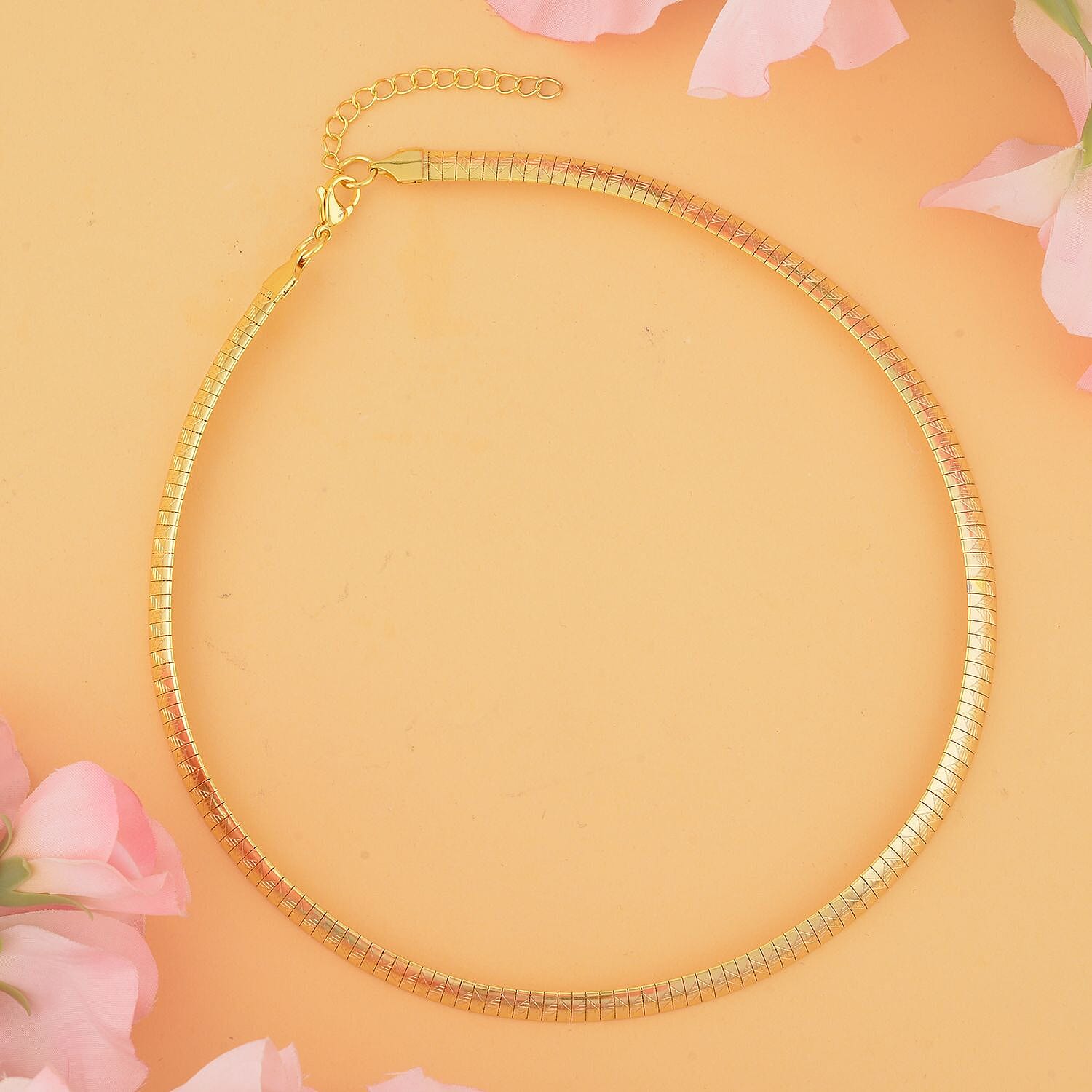 Omega Chain Necklace (18-20 Inches) in ION Plated YG Stainless Steel | Tarnish-Free, Waterproof, Sweat Proof Jewelry