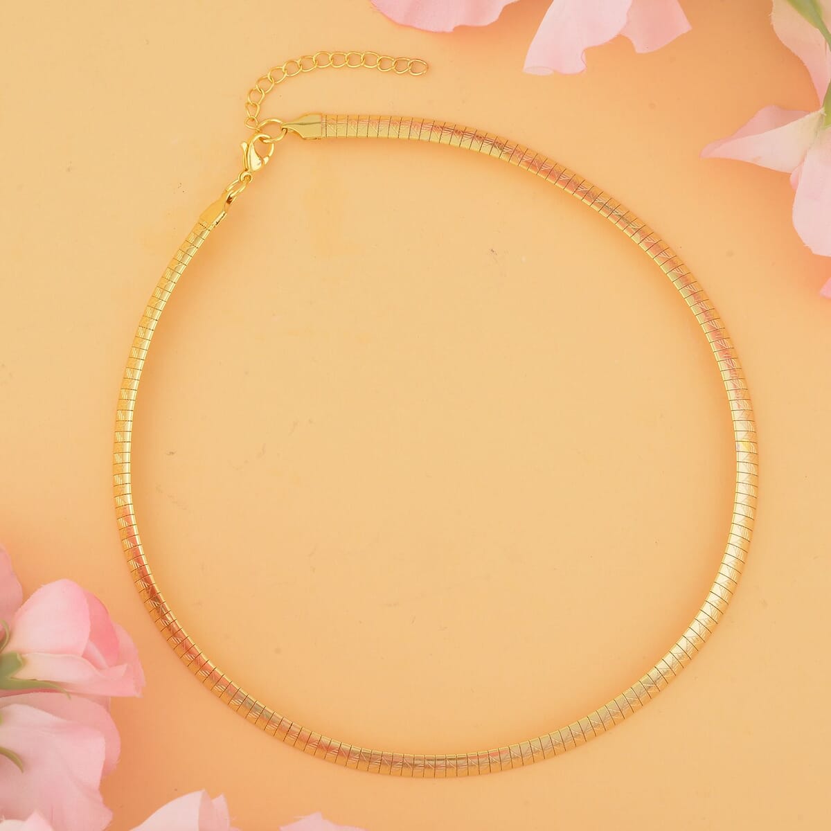 Omega Chain Necklace (18-20 Inches) in ION Plated YG Stainless Steel | Tarnish-Free, Waterproof, Sweat Proof Jewelry image number 1
