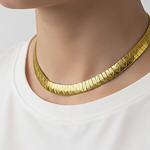 Omega Chain Necklace (18-20 Inches) in ION Plated YG Stainless Steel | Tarnish-Free, Waterproof, Sweat Proof Jewelry