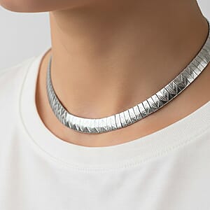 Omega Chain Necklace (18-20 Inches) in Stainless Steel , Tarnish-Free, Waterproof, Sweat Proof Jewelry