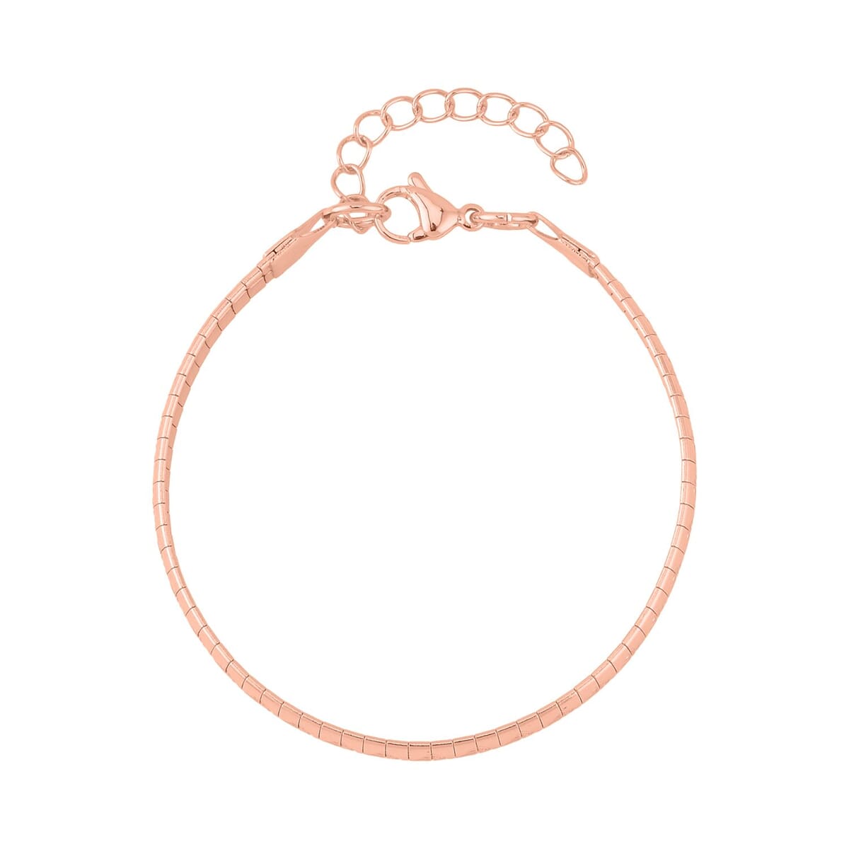 Omega Chain Bracelet (7.50-9.50Inches) in ION Plated RG Stainless Steel , Tarnish-Free, Waterproof, Sweat Proof Jewelry image number 4